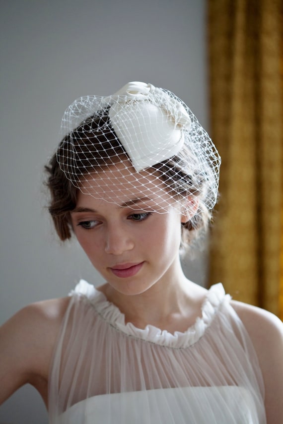 Vintage Bridal Hat with Bird Cage Veil HP 8307