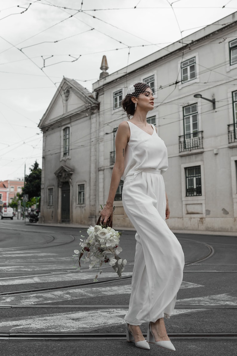 Elegant Bridal Cap Headpiece with birdcage veil Half Hat Style Wedding 1950s wedding hat 1940s wedding headpiece Bridal hat with leaves image 7