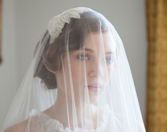 Wedding veil and Art Deco Headpiece.  1930s Veil and Juliet cap veil, 1940s Headpiece, 1950s Headpiece, Agnes Hart UK