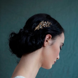 Gold Hair comb Art Nouveau style Gold Hair comb Wedding Hair Accessory Gold Bridal Headpiece Boho Wedding Hair Comb image 3