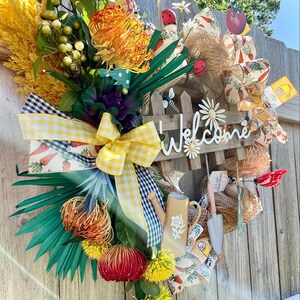 Welcome Garden Wreath with Wooden Sign, Garden Home Decor bild 3