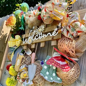 Welcome Garden Wreath with Wooden Sign, Garden Home Decor bild 2