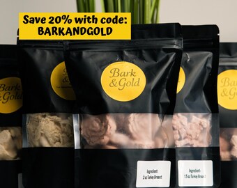 High Value Freeze Dried Dog Treats, Organic Turkey Beef or Chicken, Paw Bone Star Shapes, Healthy Natural Single Ingredient Training Snacks