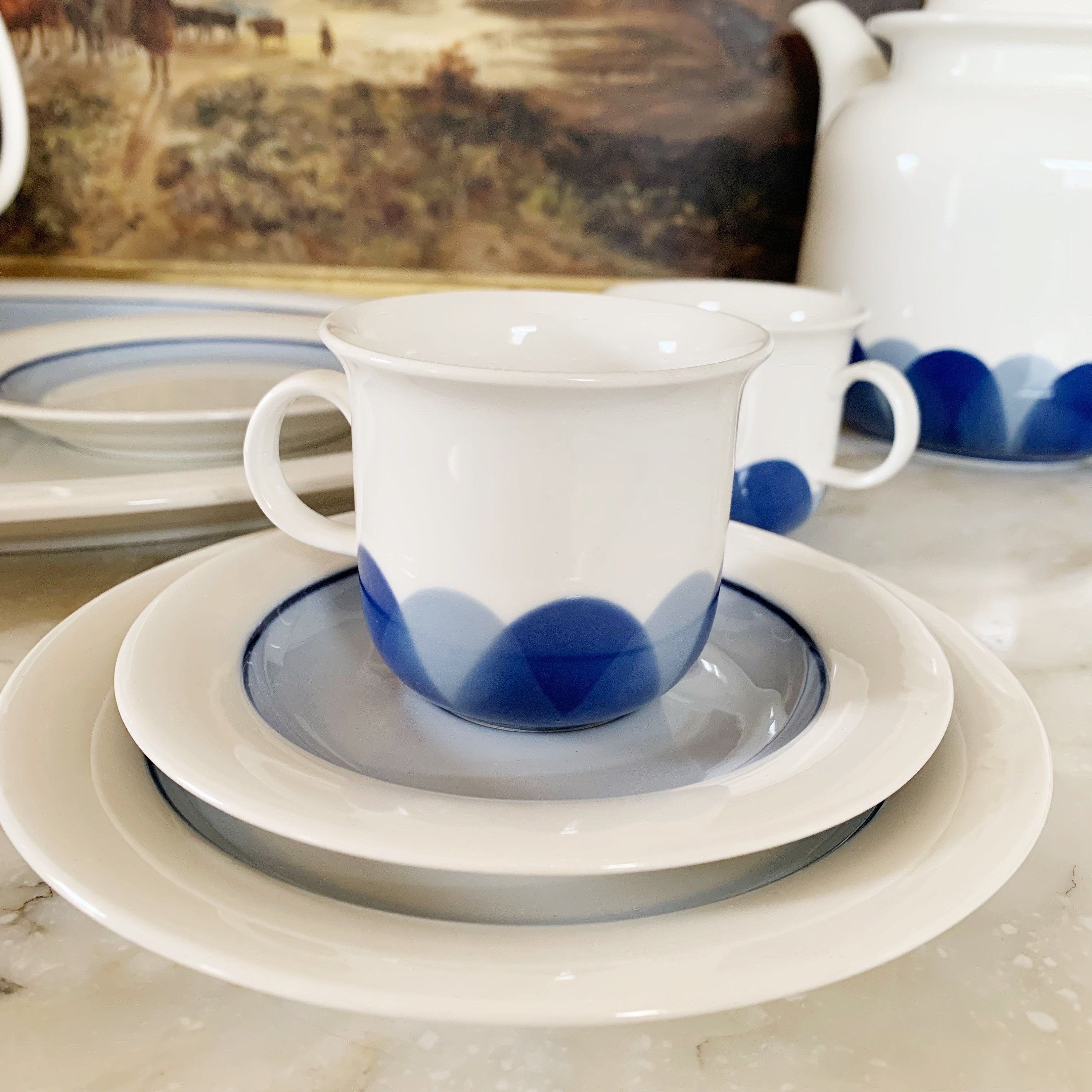 Arabia Finland Pudas Arctica coffee cup trio