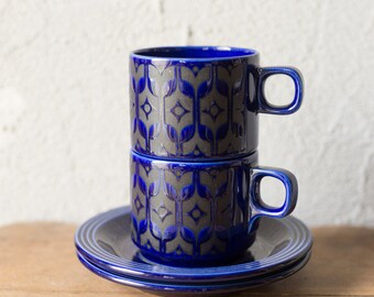 1 tasse et soucoupe Heirloom bleu hornsea vintage rare