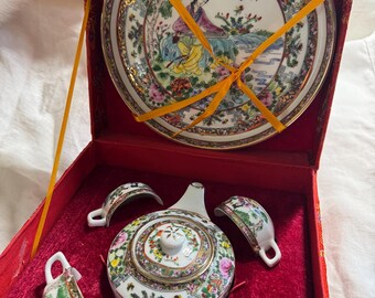 sale vintage Chinese miniature tea set in original box