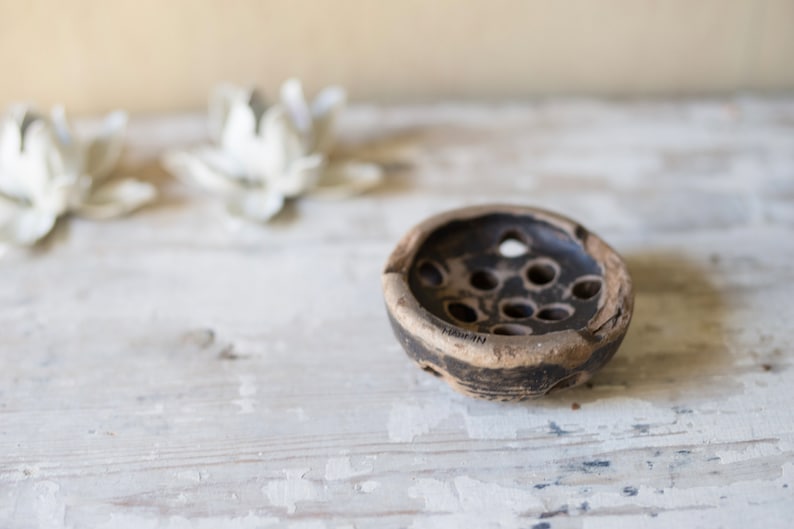 vintage clay frog vase