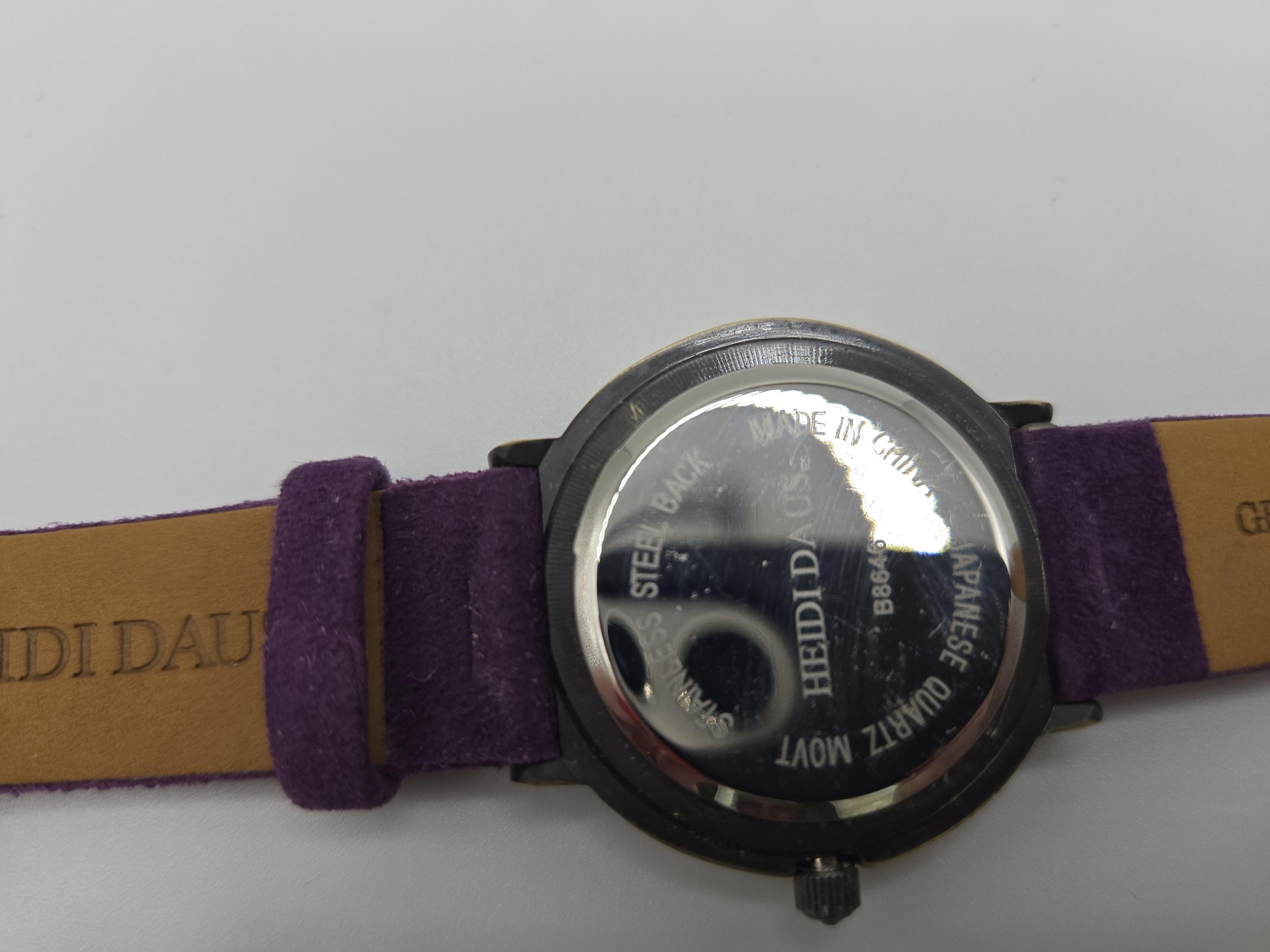 HEIDI DAUS Greek Key Pave Swarovski Crystal Leather Strap 