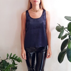 Vintage iridescent top / Vintage blue top / Vintage shimmering top / Vintage blue iridescent blouse / Vintage gift for her / 1980