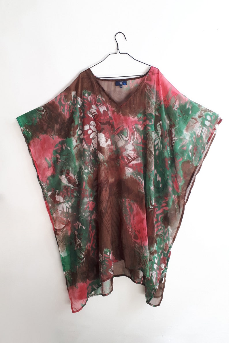 Vintage Watercolor Sundress Vintage Watercolor Beach Dress Vintage Watercolor Tunic Vintage Watercolor Kaftan Gift for Mum 1990