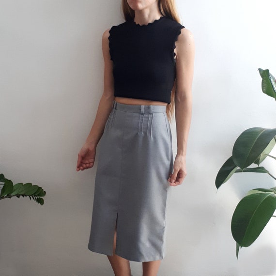 Vintage Pencil Skirt // Vintage Grey Skirt / Vint… - image 5
