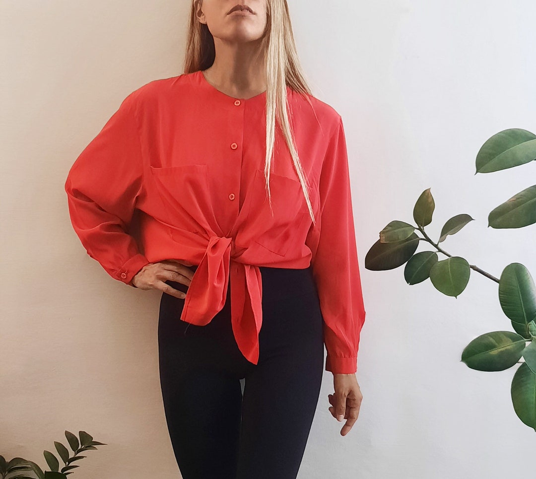 PLUS Vintage Boho Red Stripe Blouse main image 1