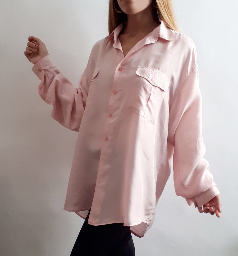 Vintage Pink Blouse Vintage Blouse Dress Vintage Silk Blouse Vintage Summer Style Vintage Gift Idea Vintage Gift for Her 1990