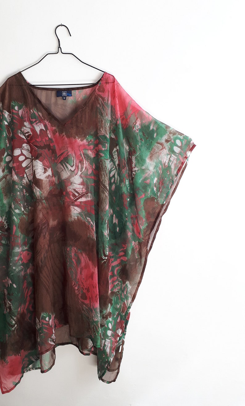 Vintage Watercolor Sundress Vintage Watercolor Beach Dress Vintage Watercolor Tunic Vintage Watercolor Kaftan Gift for Mum 1990