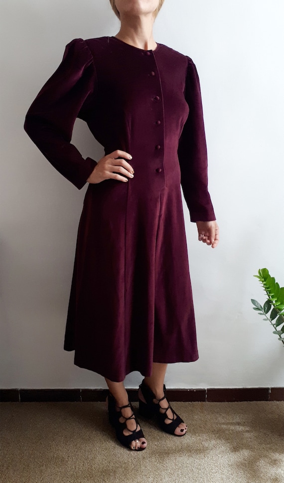 Vintage Burgundy Velvet Dress / Vintage Palmers Dr