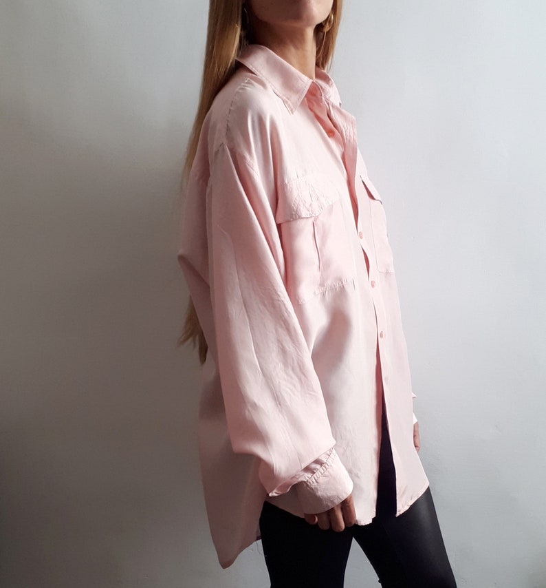 Vintage Pink Blouse Vintage Blouse Dress Vintage Silk Blouse Vintage Summer Style Vintage Gift Idea Vintage Gift for Her 1990