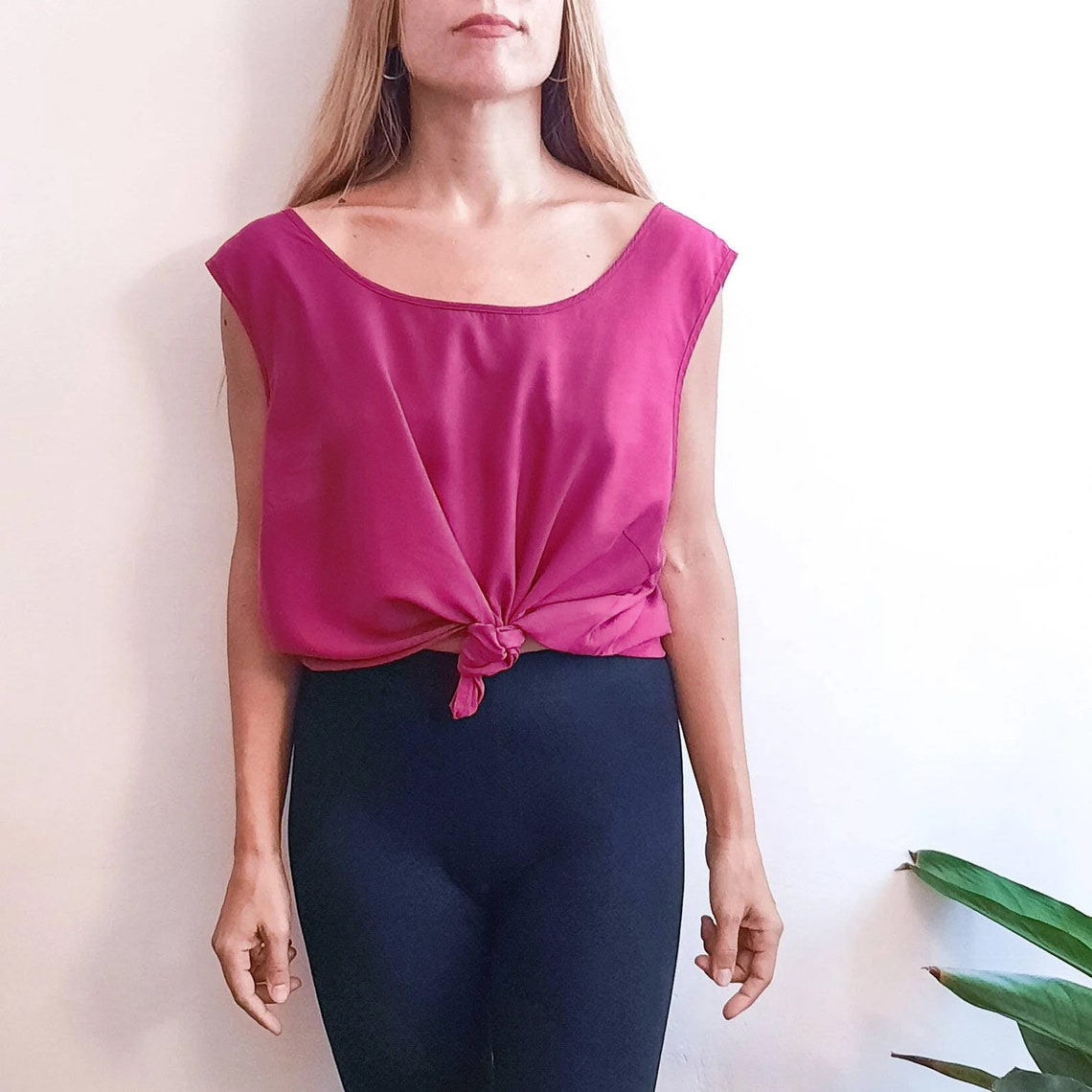 Vintage Fuchsia Pink Top / Vintage Pink Top / Vintage Fuxia Top ...