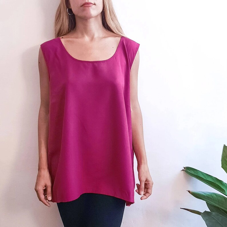 Vintage Fuchsia Pink Top / Vintage Pink Top / Vintage Fuxia Top ...