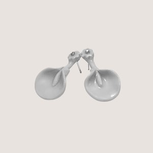 Pendientes Escultóricos de Porcelana con Cristal | Joyería Contemporánea Hecha a Mano