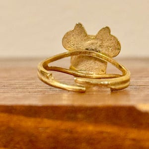 Disney Minnie Mouse Vintage Gold Tone Adjustable Ring Purple Rhinestone Sparkle 画像 3