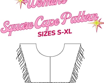 Naaipatroon vierkante cape dames | Kralen, appliquéontwerp (digitale pdf-download)