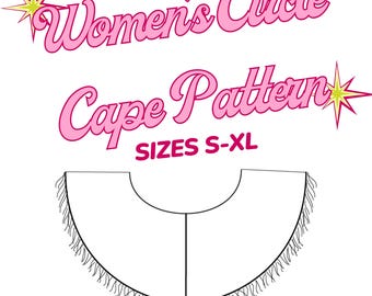 Patroon ronde cape dames | Digitaal pdf-naaiwerk, rijgpatroon | Direct downloaden | Maat S-XL | Voor- en achterkant: