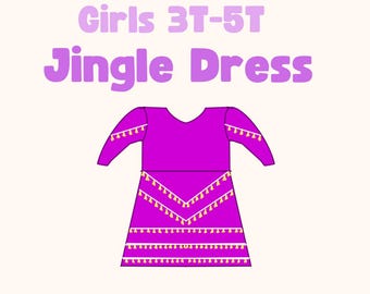 Mädchenkleid mit Glöckchen (Größen 3T-5T), digitale PDF-Schnittvorlage, sofortiger Download, insgesamt 3 Größen