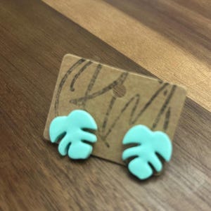 Monstera Leaf Clay Earrings