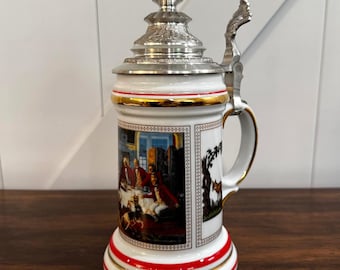 Vintage Anheuser-Busch 1991 After The  Hunt Lidded Stein CS155 with COA