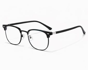 Occhiali classici neri con luce blu