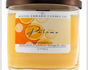 Paloma Handmade Coconut Soy Wooden Wick 15oz Candle