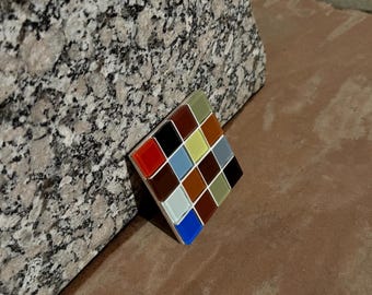 Conjunto Moody Multicolorido - Porta-copos de azulejo de vidro feitos à mão