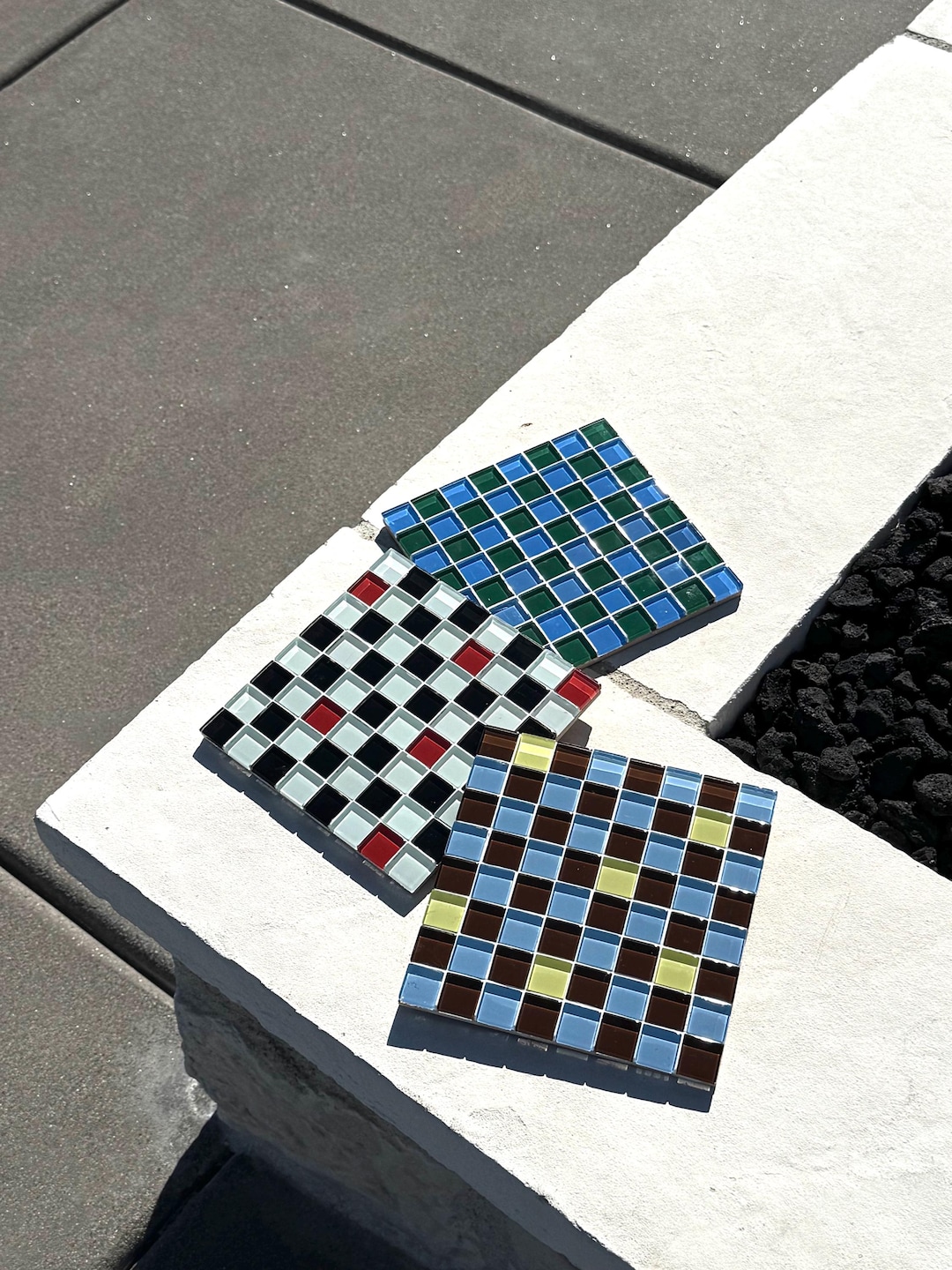 Handmade Glass Tile Chess Board – Custom Color Mosaic - Etsy