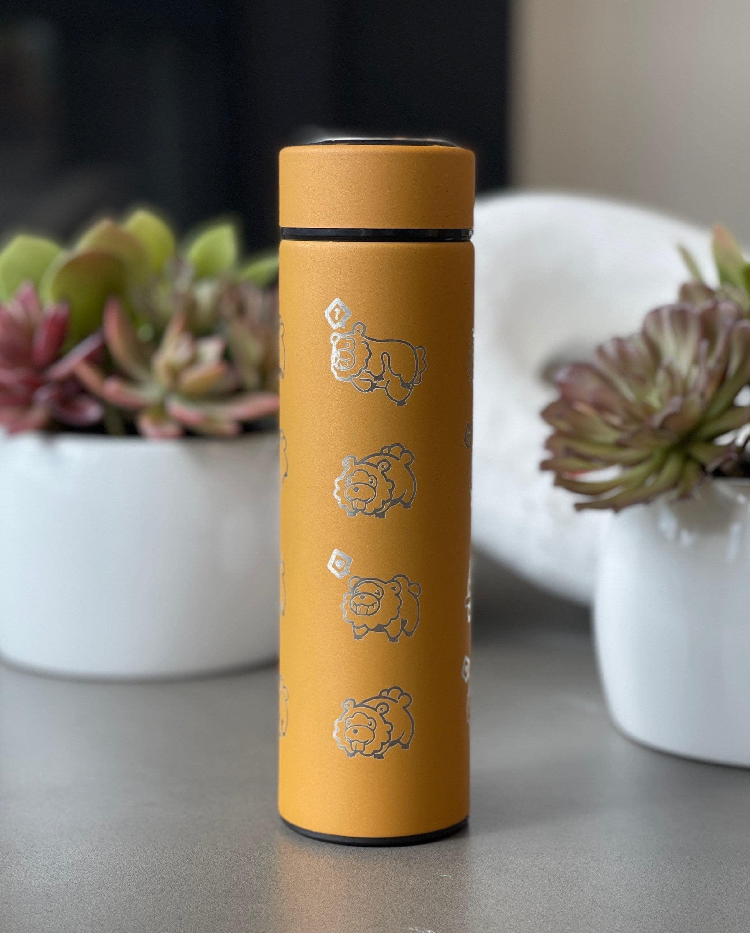 Shiny Bidoof Coffee Tumbler With Tea Infuser, HM Slave Cut Rock