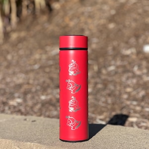 Fuecoco Coffee Tumbler, Engraved Water Bottle with Tea Infuser, Sleeping & Friendly Chef Fueco, Paldea Fire Starter, Game Birthday Gift