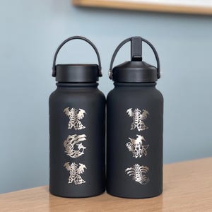 Giratina Water Bottle Engraved Coffee Tumbler with Origin and Altered Forme, Ghost Legendary Travel Mug Cup Flask, Gamer Birthday Gift