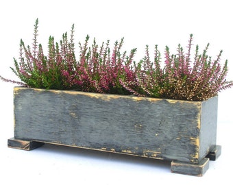 Wooden herb planter, Windowsill Flowerpot, Box for Herbs, Handmade box, Indoor herb Autmn garden,