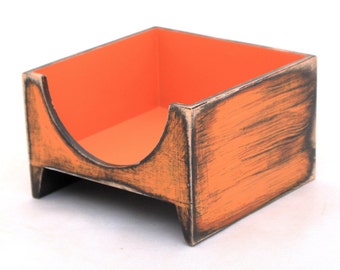 Orange Napkin holder, Wood napkin holder, Unique home decor in Rustic style, Birthday - Wedding gift, Spring decor