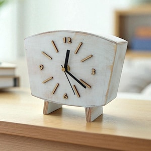 Vintage Style White Mantel Clock: Silent Desk Table Clock