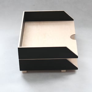 Set da scrivania impilabile per carta A4, portadocumenti in legno, organizer da scrivania, accessori da ufficio, vassoi portadocumenti a 2 livelli, raccoglitore per ufficio