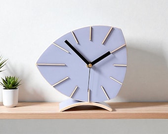Lavender Wooden Desk & Table Clock - Silent, Minimalist Home Decor