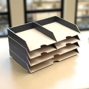 Grote A3 Bureau Organizer Lade – Houten Papierlade Stapelbaar voor A4 & A3 Documenten | Aangepaste Set