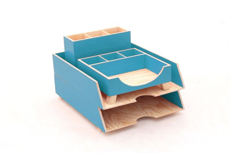 Turquoise Desk Organizer set Office Desk Accessories Etsy