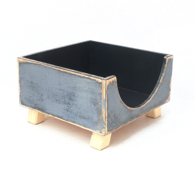 NAPKIN holder wooden box Grey / Black, Back to school, Kitchen Table decor, Fall home decor, Xmas Gift, image 1