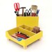 Yellow Desk Organizer, Wood Desk Accessories, Desktop Office Organizer ...