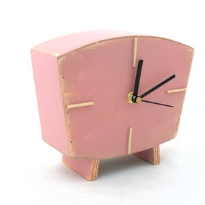 Table clock Pink, Dusty pink Handmade Wood Desk clock, Vintage Style,Wedding gift, Unique home decor, Birthday gift, Pink decor