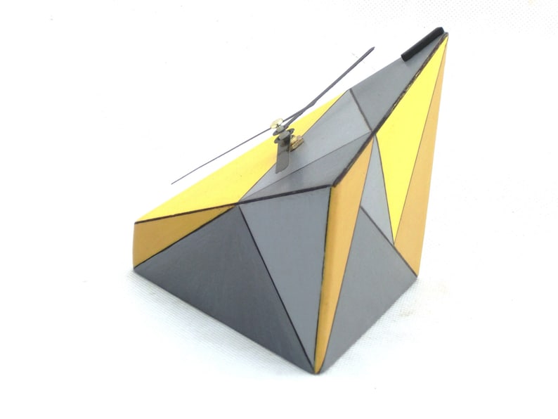 Yellow Desk Clock Spicy Wood Unique Gift Table Clock Etsy