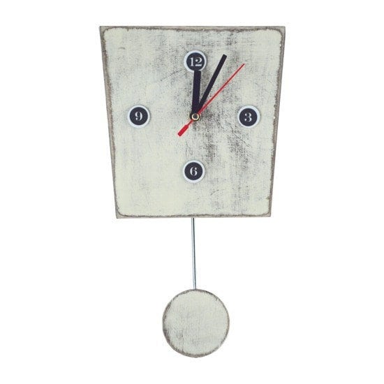 White Wall Clock Pendulum Decor Wood Handmade Distressed Wedding And Birthday Gift Rustic - White Distressed Wood Wall Clock White Wall Clock Pendulum Decor Wood Handmade Distressed Wedding And Birthday Gift Rustic - White Distressed Wood Wall Clock