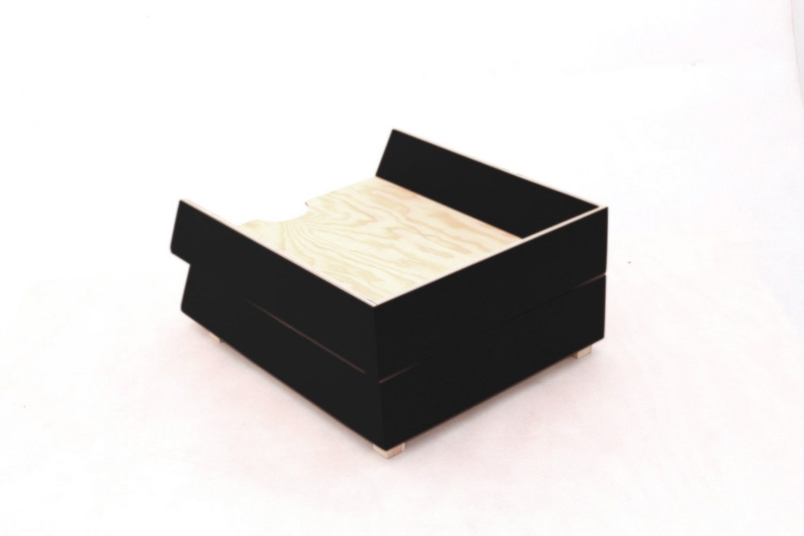 Black Carbon Color Paper Tray Holder Wood Oganizer Mail Set Etsy