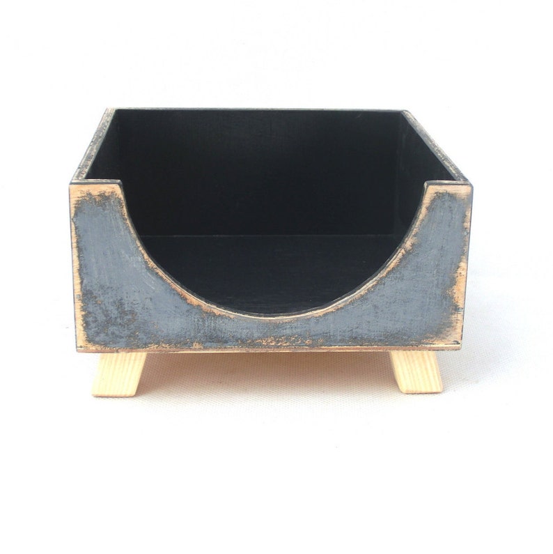 NAPKIN holder wooden box Grey / Black, Back to school, Kitchen Table decor, Fall home decor, Xmas Gift, image 4